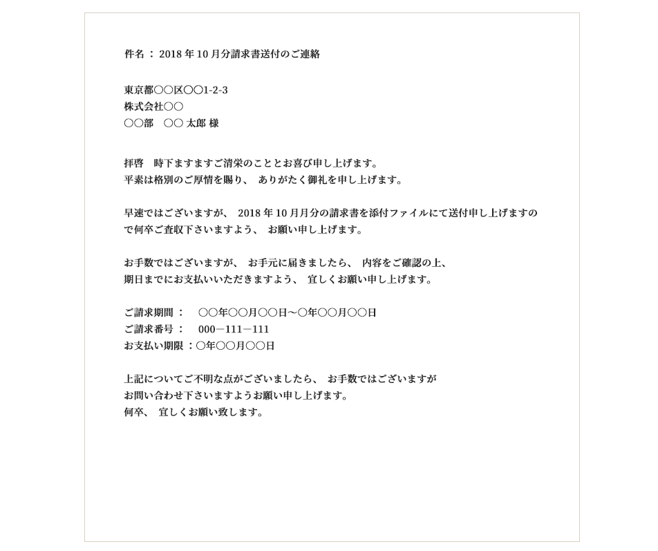 最速 亡くなった方への 請求書 文例